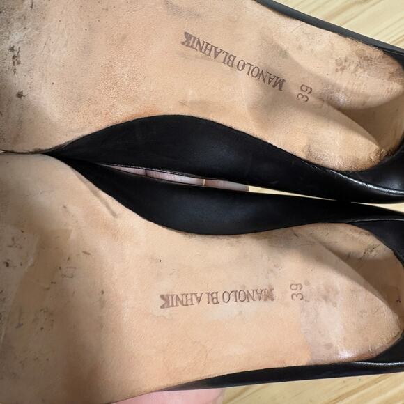 Manolo Blahnik Womens Size 39/9 US Heeled Shoes Black Stiletto Pointed Toe - Picture 6 of 9